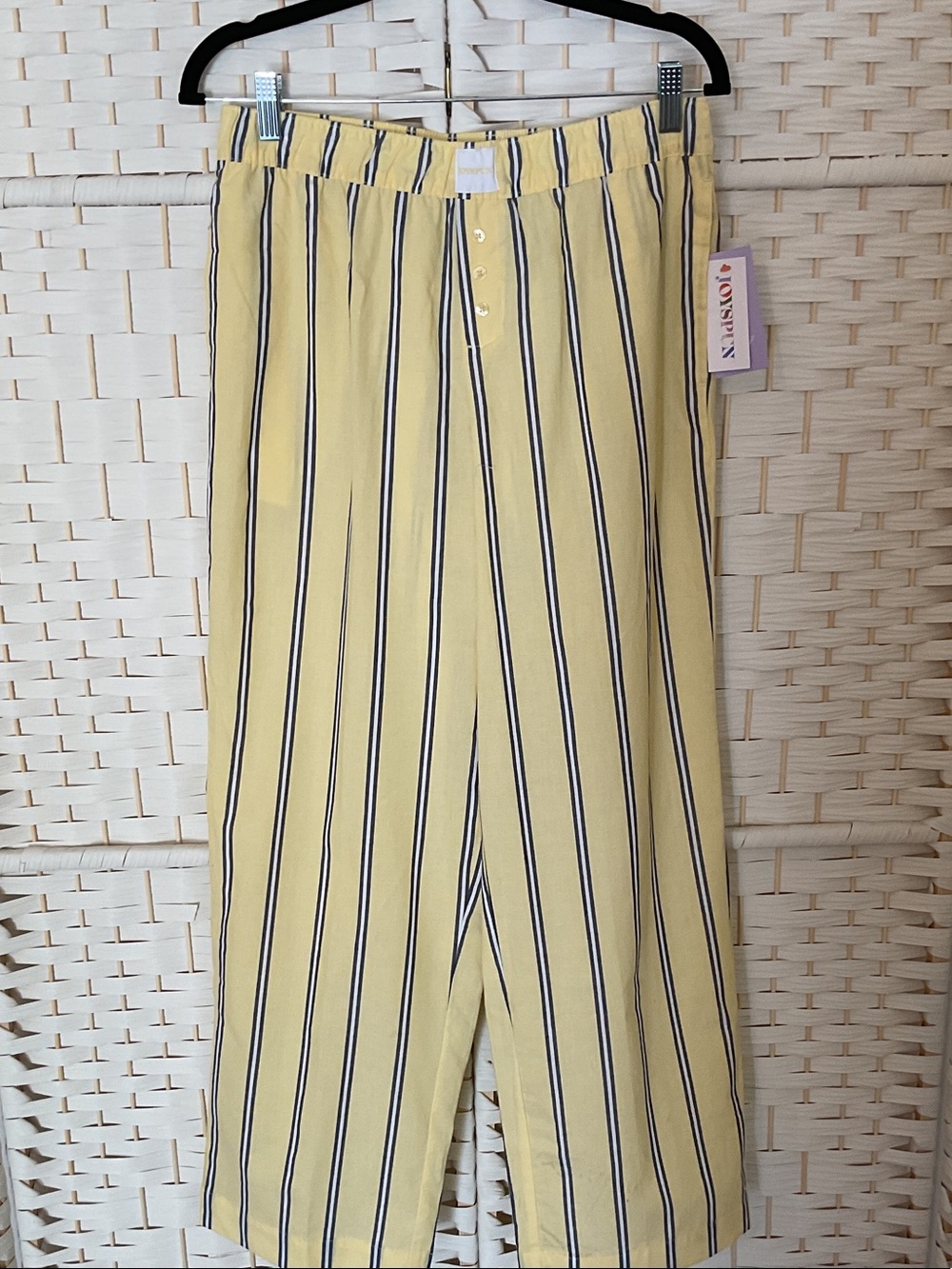 Striped Yellow Wide-Leg Women’s Pants